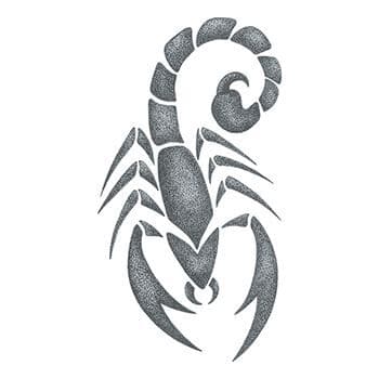Gray Scorpion Temporary Tattoo