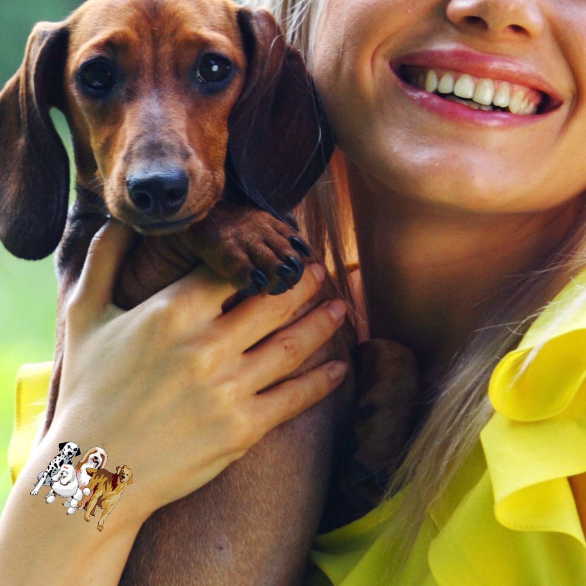 group of dogs temporary tattoo