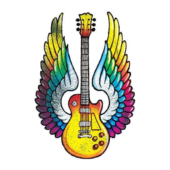 Guitar Rock Metallic Temporary Tattoo