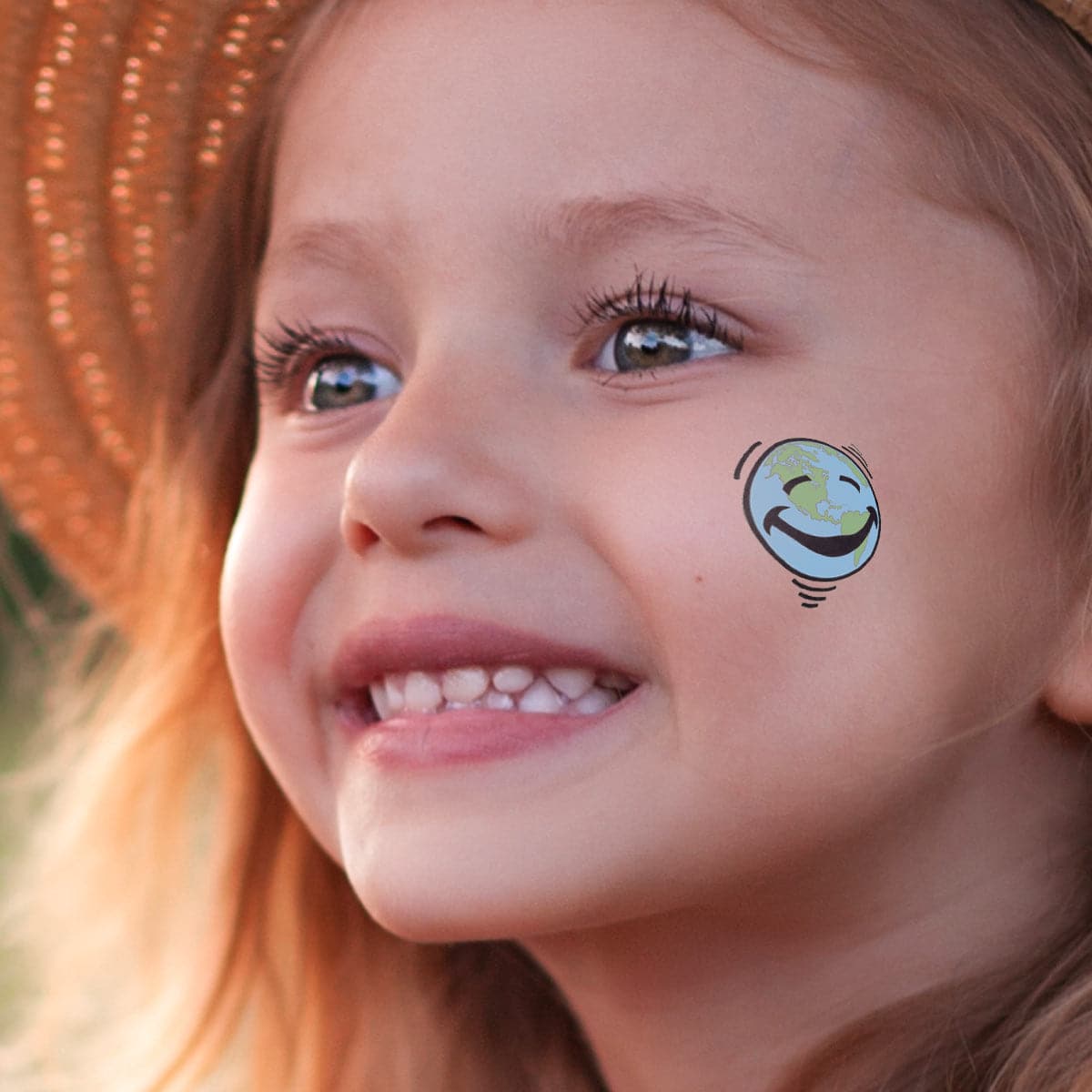 happy earth temporary tattoo