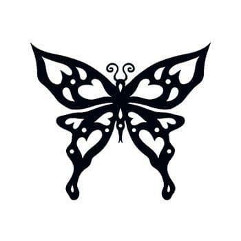 Heart Tribal Butterfly Temporary Tattoo