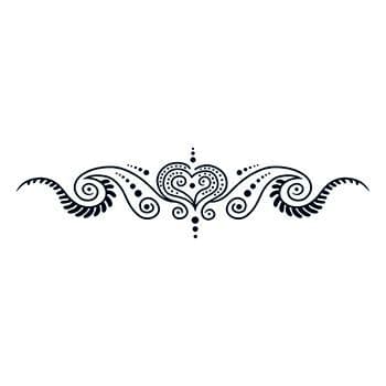 Henna: All Heart Lower Back Temporary Tattoo