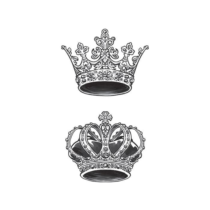 King & Queen Crown Temporary Tattoos