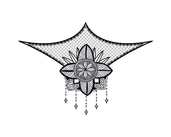 Lace Floral Sternum Bikini Temporary Tattoo