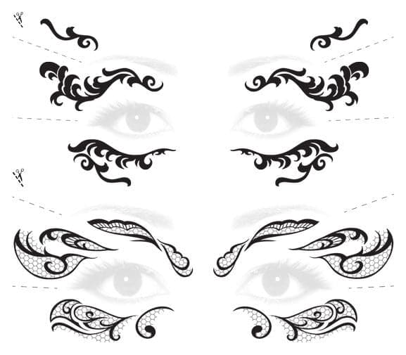 Lace Mask Masquerade Costume Tattoos