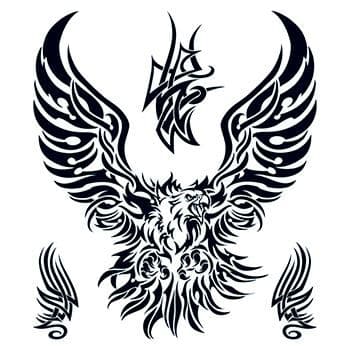Large Tribal Eagle Temporary Tattoo Set