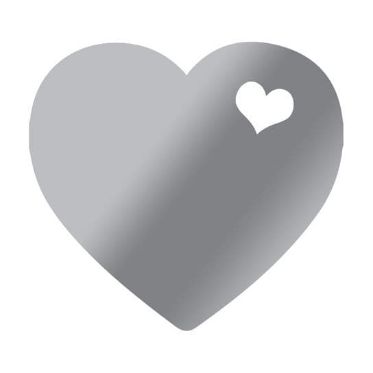 Metallic Silver Heart Temporary Tattoo