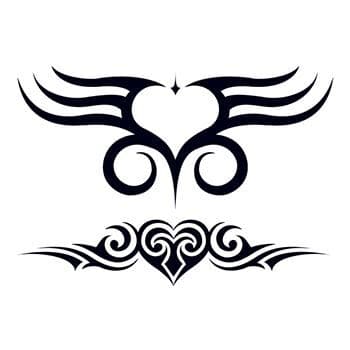 Tribal Hearts Temporary Tattoo