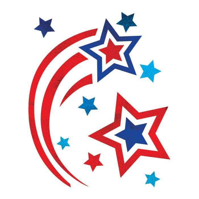 Patriotic Metallic Shooting Star Temporary Tattoo