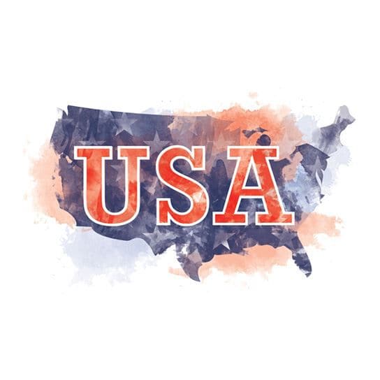 Patriotic USA Map Temporary Tattoo