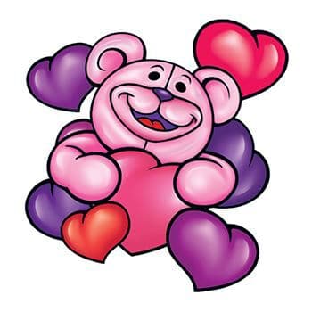 Pink Bear Temporary Tattoo