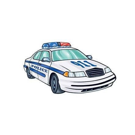 Police Car Temporary Tattoo