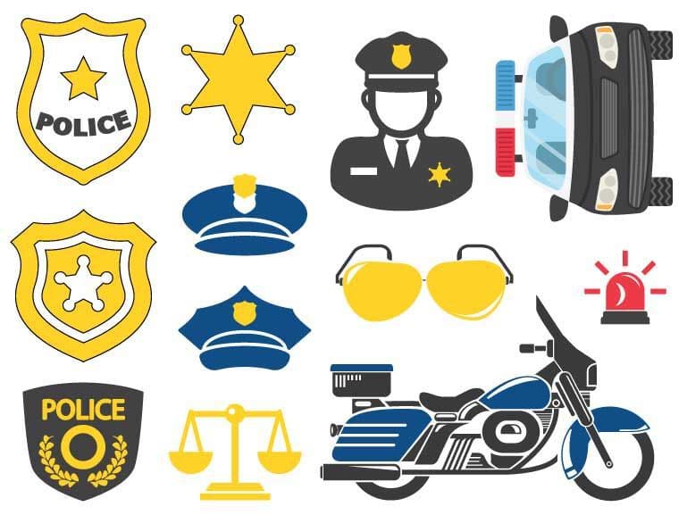 Police Safety Set of Temporary Tattoos