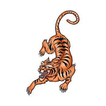 Pouncing Tiger Temporary Tattoo