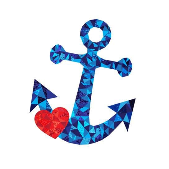 Metallic Anchor Temporary Tattoo