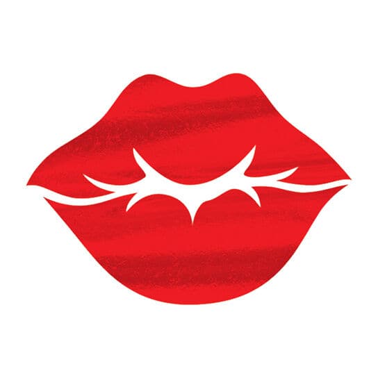 Metallic Kissy Lips Temporary Tattoo