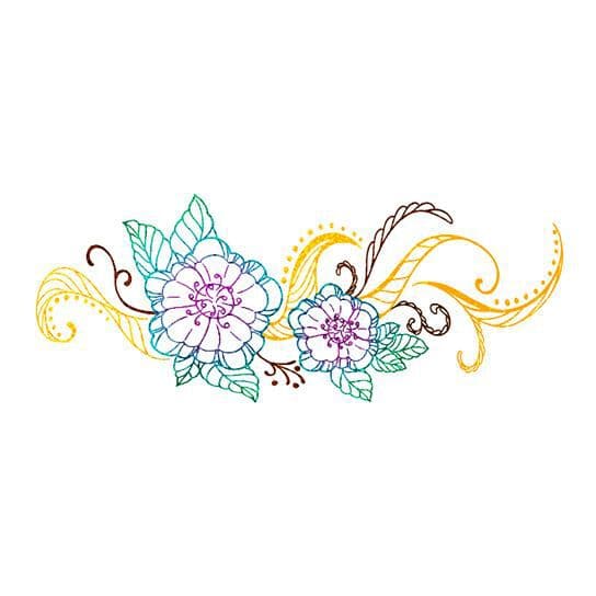 Metallic Flowers Temporary Tattoo