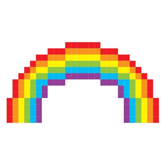 Pixel Rainbow Temporary Tattoo