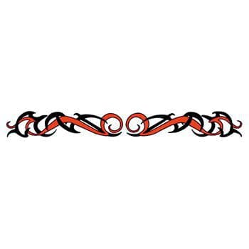 Red & Black Tribal Armband Temporary Tattoo