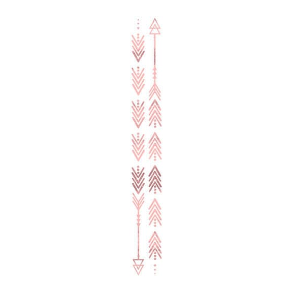 Metallic Rose Gold Arrow Band Temporary Tattoo