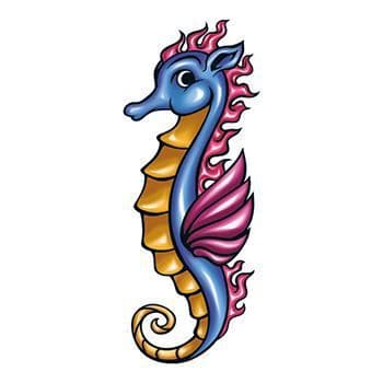 Seahorse Temporary Tattoo