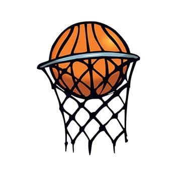 Small Basketball in Hoop Temporary Tattoo