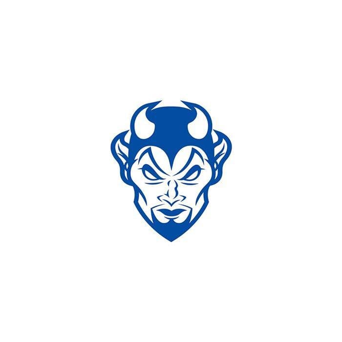Small Blue Devil Temporary Tattoo