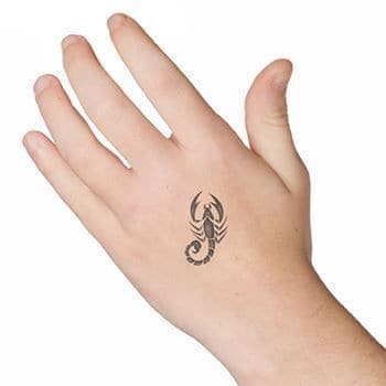 Small Gray Scorpion Temporary Tattoo