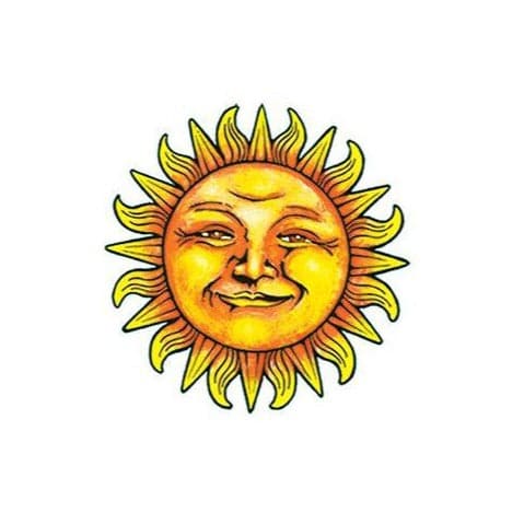 Smiling Sun Temporary Tattoo