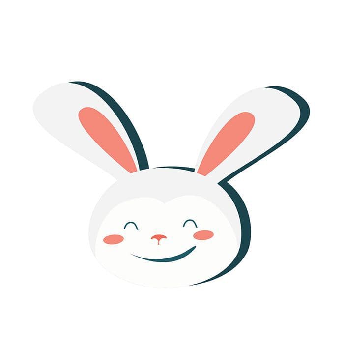 Smiling Bunny Temporary Tattoo