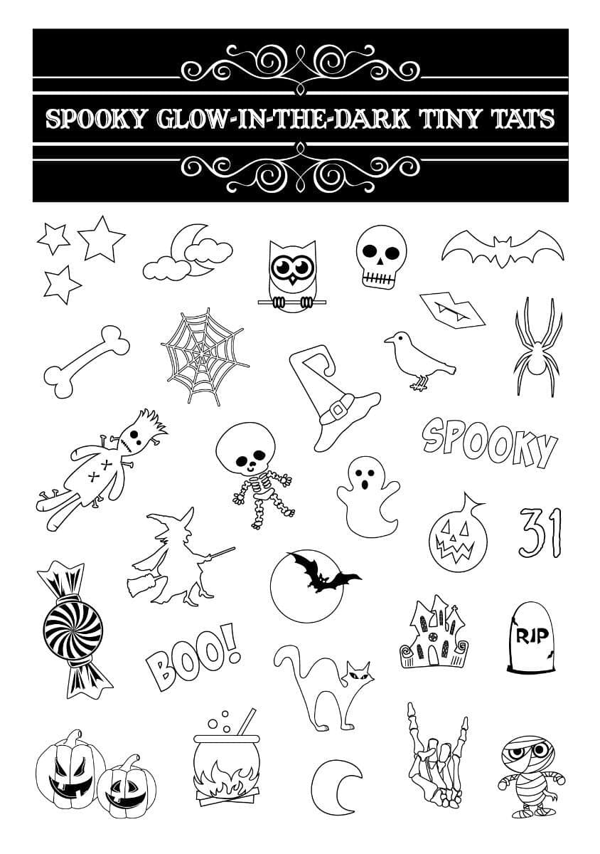 Spooky Glow-In-The-Dark Tiny Tats Temporary Tattoos