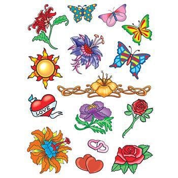 Summer Loving Set of Temporary Tattoos