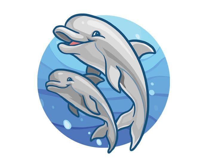 Swimming Dolphins Temporary Tattoo