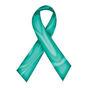 Swirl Teal Awareness Ribbon Temporary Tattoo