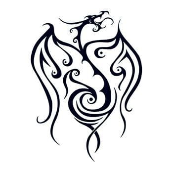 Tribal Black Dragon Temporary Tattoo