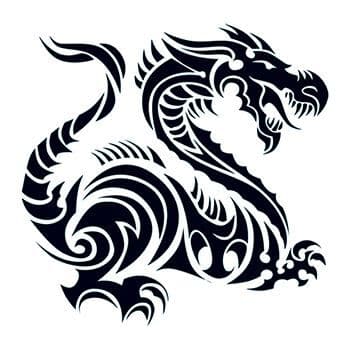 Tribal Dragon Temporary Tattoo