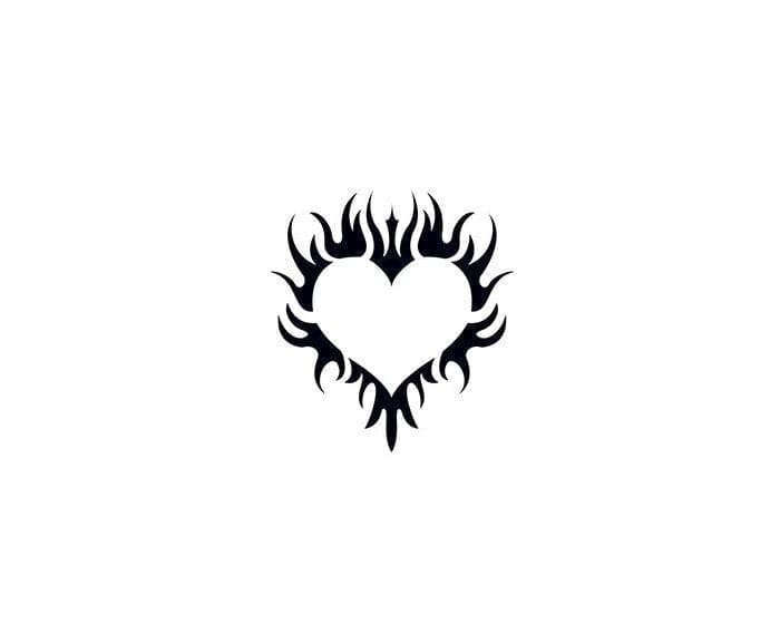 Tribal Flaming Heart Temporary Tattoo