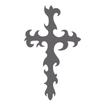 Tribal Gray Cross Design Temporary Tattoo