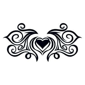 Tribal Heartstrings Lower Back Temporary Tattoo