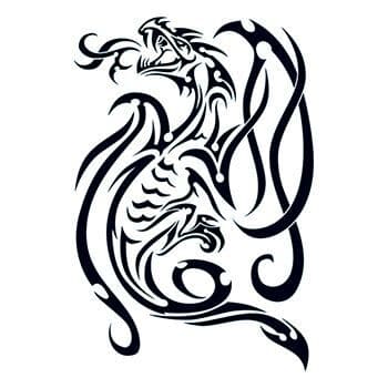 Tribal Smokey Dragon Temporary Tattoo
