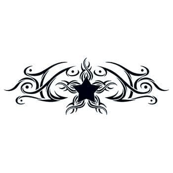 Tribal Star Design Lower Back Temporary Tattoo