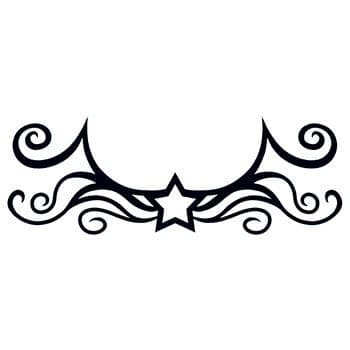 Tribal Star Lower Back Temporary Tattoo