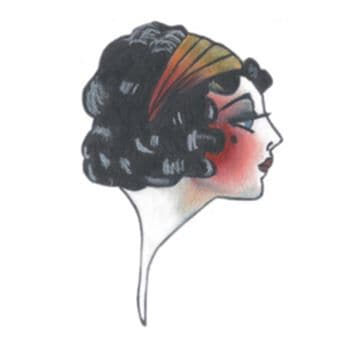 Vintage Face Temporary Tattoo