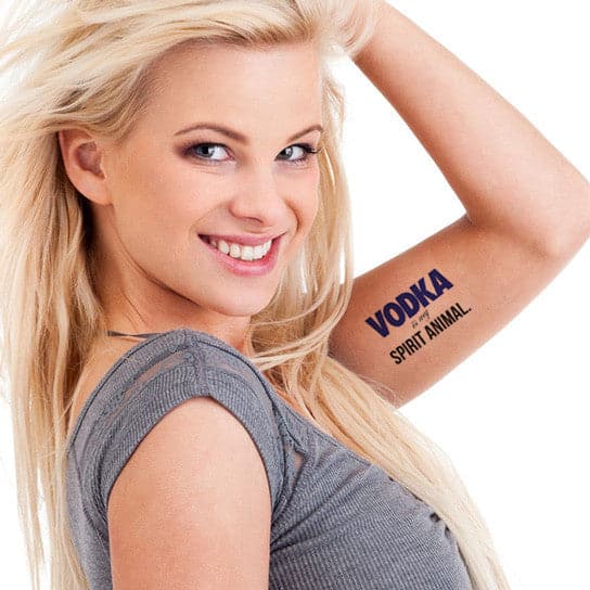 vodka is my spirit animal temporary tattoo