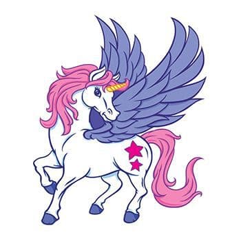 White Unicorn Temporary Tattoo