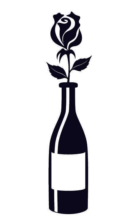 Rose Wine Bottle Temporary Tattoo
