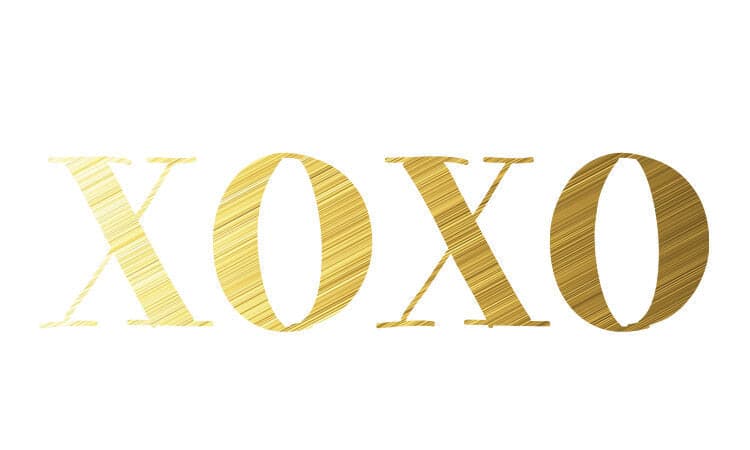 Metallic XOXO Temporary Tattoo