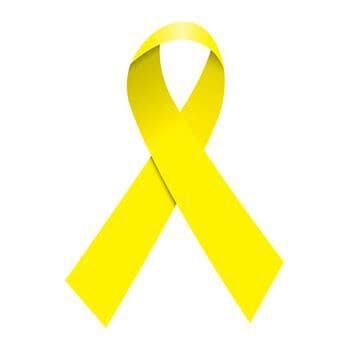 Yellow Awareness Ribbon Temporary Tattoo