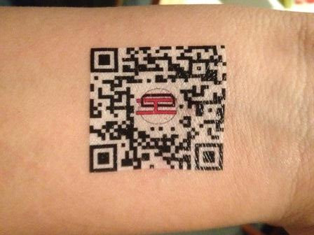 small business QR code promotional tattoo
