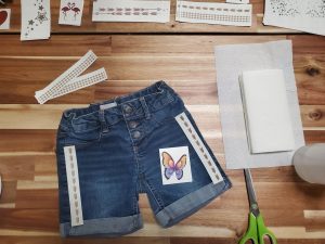 Placing the tattoo design on the short